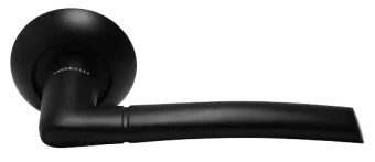 Ручка дверная ПИЗА MH-06 BL на круглой розетке, цвет черный, ЦАМ Light