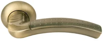 Ручка дверная ПАЛАЦЦО MH-02P MAB/AB на круглой розетке, цвет бронза/ант.бронза, с перфорацией, ЦАМ