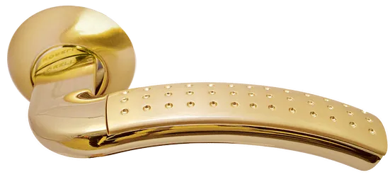 ПАЛАЦЦО, ручка дверная MH-02P SG/GP, цвет мат.золото/золото,с перфорацией фото купить Владивосток