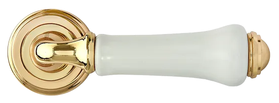 UMBERTO, ручка дверная MH-41-CLASSIC PG/W, цвет - золото/белый фото купить в Владивостоке