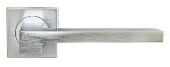 Ручка дверная STONE NC-2-S CSA раздельная на квадратной розетке, цвет матовый хром, латунь