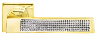 Ручка дверная DOLCE VITA S1 OSA раздельная на квадратном основании, цвет матовое золото, латунь
