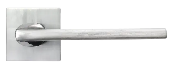 Ручка дверная KAFFEE MH-50-S6 SC раздельная на квадратной розетке, цвет матовый хром, ЦАМ Light фото купить в Владивостоке