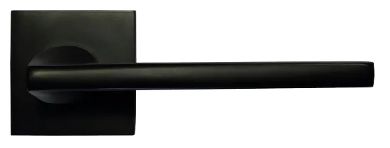 Ручка дверная KAFFEE MH-50-S6 BL раздельная на квадратном основании, цвет черный ЦАМ Light фото купить в Владивостоке