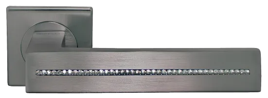 Ручка дверная DIADEMA S1 NIN раздельная на квадратной розетке, цвет черный никель, латунь фото купить Владивосток
