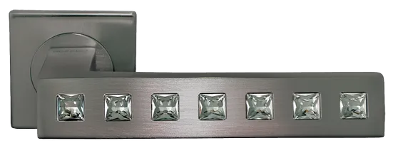 Ручка дверная CULLINAN S1 NIN раздельная на квадратном основании, цвет черный никель, латунь фото купить Владивосток