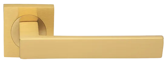 Ручка дверная WATERFALL S2 OSA раздельная на квадратном основании, цвет матовое золото, латунь фото купить Владивосток