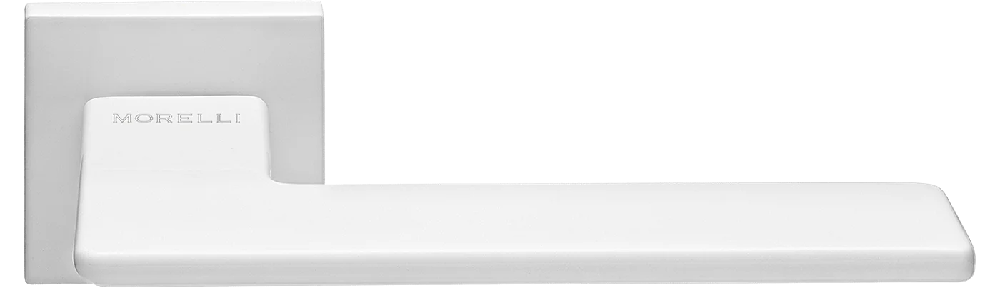 PLATEAU, ручка дверная на квадратной накладке MH-51-S6 W, цвет - белый фото купить Владивосток