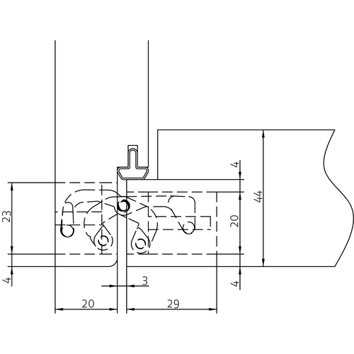 HH-19 B, скрытая петля, цвет - черный фото фурнитура Владивосток
