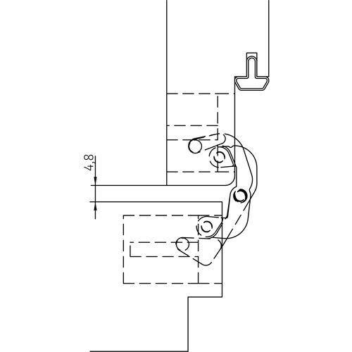 HH-19 B, скрытая петля, цвет - черный фото дверная фурнитура Владивосток