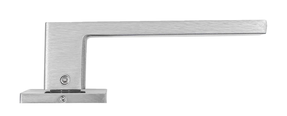 Ручка дверная SULLA  MH-48-S6 SSC/BL на квадратной розетке 6 мм, цвет суперматовый хром / черный, ЦАМ Light фото фурнитура Владивосток