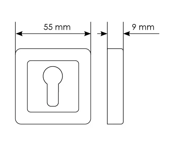 Накладка MH-KH-S55 GR/PC на ключевой цилиндр, цвет графит/хром фото купить в Владивостоке