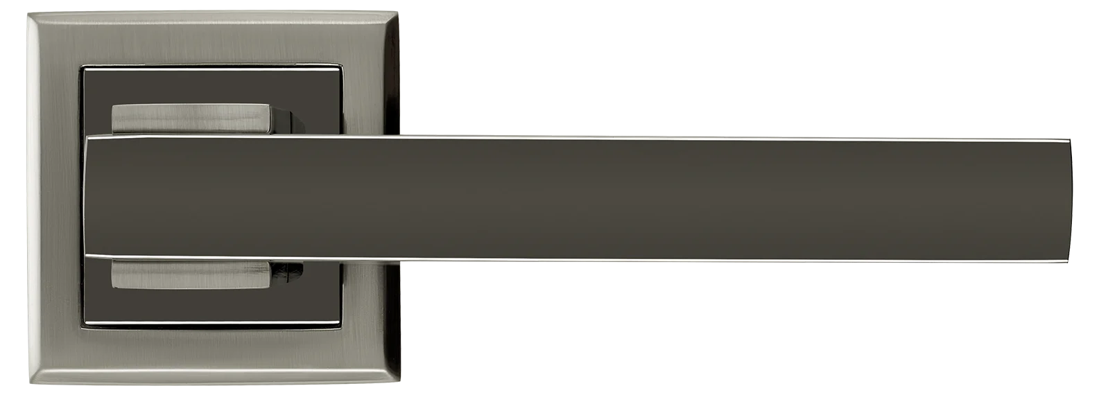 PIQUADRO, ручка дверная MH-37 SN/BN-S, на квадратной накладке, цвет - бел. никель/черн. никель фото купить в Владивостоке