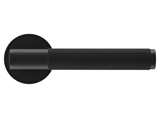 Ручка дверная "AZRIELI" на круглой розетке 6 мм, MH-57-R6T BL, цвет - чёрный фото купить в Владивостоке
