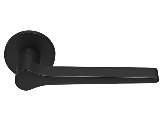 LAND ручка дверная  на круглой розетке 6 мм, MH-60-R6 BL, цвет - чёрный фото купить Владивосток