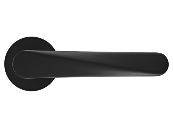 CAYAN - ручка дверная  на круглой розетке 6 мм, MH-58-R6 BL,  цвет - чёрный фото купить в Владивостоке
