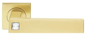 Ручка дверная MOUNTAIN OF LIGHT S1 OSA раздельная на квадратной накладке, цвет матовое золото, латунь